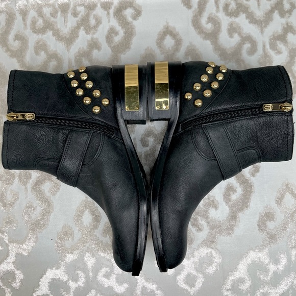 Vince Camuto Windetta Moto Boots with Gold Studded Accents! Like new condition! - Picture 4 of 10